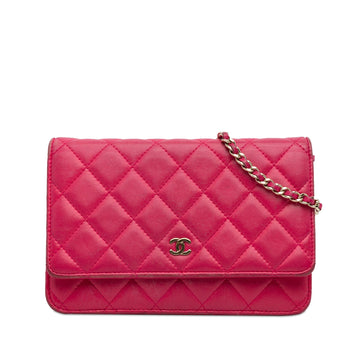 Wallet On Chain Quilted Lambskin