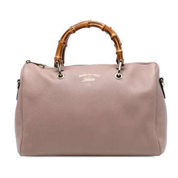 Gucci Bamboo Shopper Boston Bag Leather
