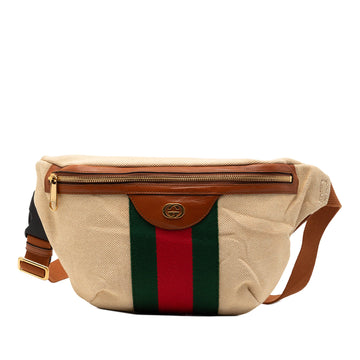 Zip Belt Bag Vintage Web Canvas Large