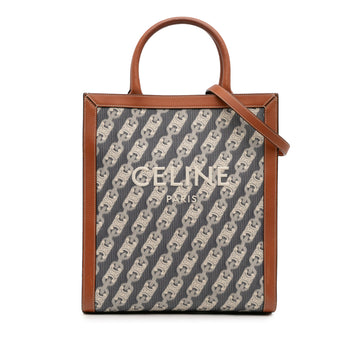 Vertical Cabas Tote Embroidered Canvas