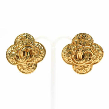 Chanel Cc Logo Clip-On Earrings Gold-