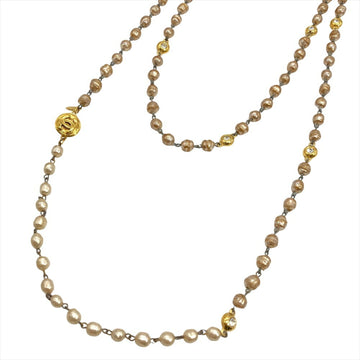 Chanel Long Pendant Necklace Metal Gold