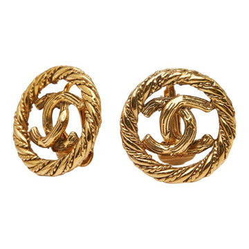 Chanel Cc Logo Round Clip-On Earrings