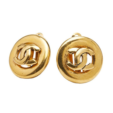 Chanel Cc Logo Round Clip-On Earrings