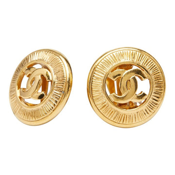Chanel Cc Logo Round Clip-On Earrings