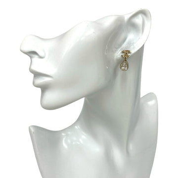 Chanel Cc Logo Earrings Metal Gold-Tone