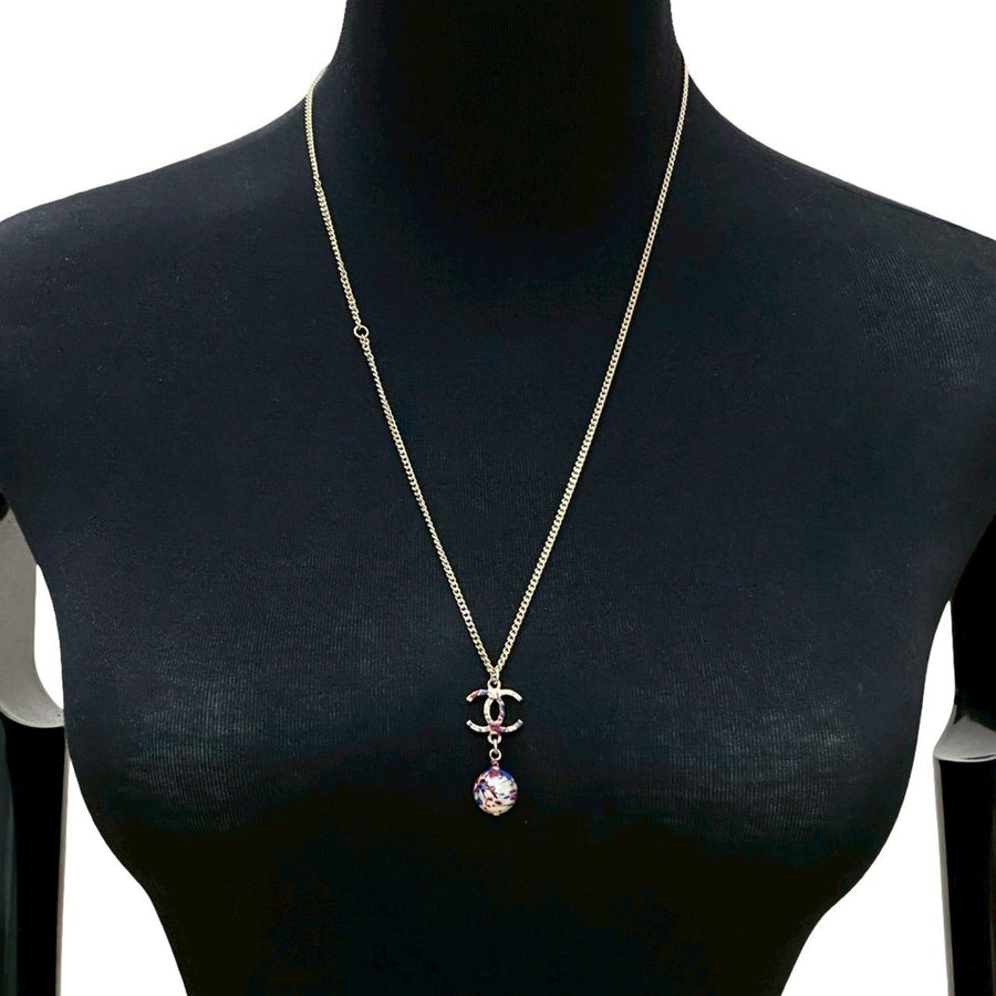 Chanel Cc Logo Chain Pendant Necklace