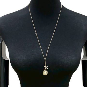 Chanel Cc Logo Pendant Necklace Metal