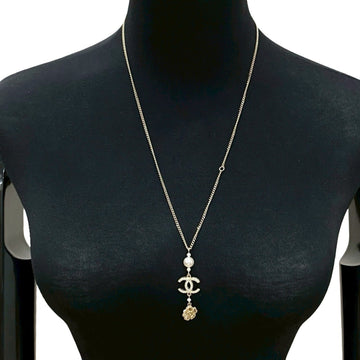 Chanel Cc Logo Flower Pendant Necklace