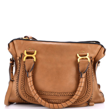 Chloe Marcie Braided Satchel Leather
