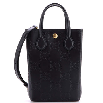 Gucci Vertical Tote Gg Embossed Leather