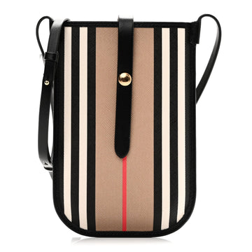 Burberry E-Canvas Calfskin Icon Stripe