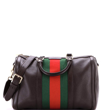 Gucci Vintage Web Boston Bag Leather