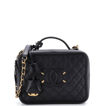 Chanel Filigree Vanity Case Quilted