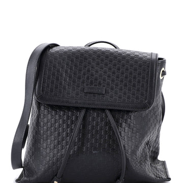 Drawstring Flap Backpack Microguccissima