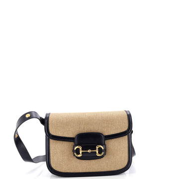 Gucci Horsebit Shoulder Bag Canvas And