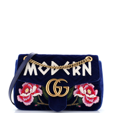 Gucci Gg Marmont Flap Bag Embroidered