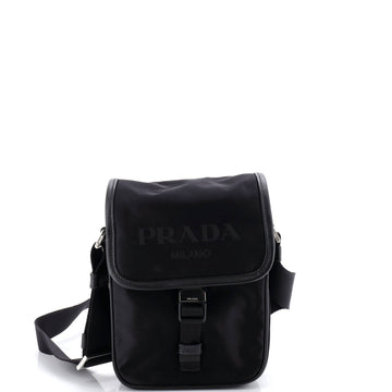 Prada Logo Buckle Messenger Bag Nylon