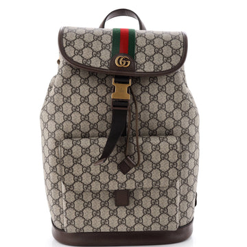 Gucci Ophidia Buckle Backpack Gg Coated