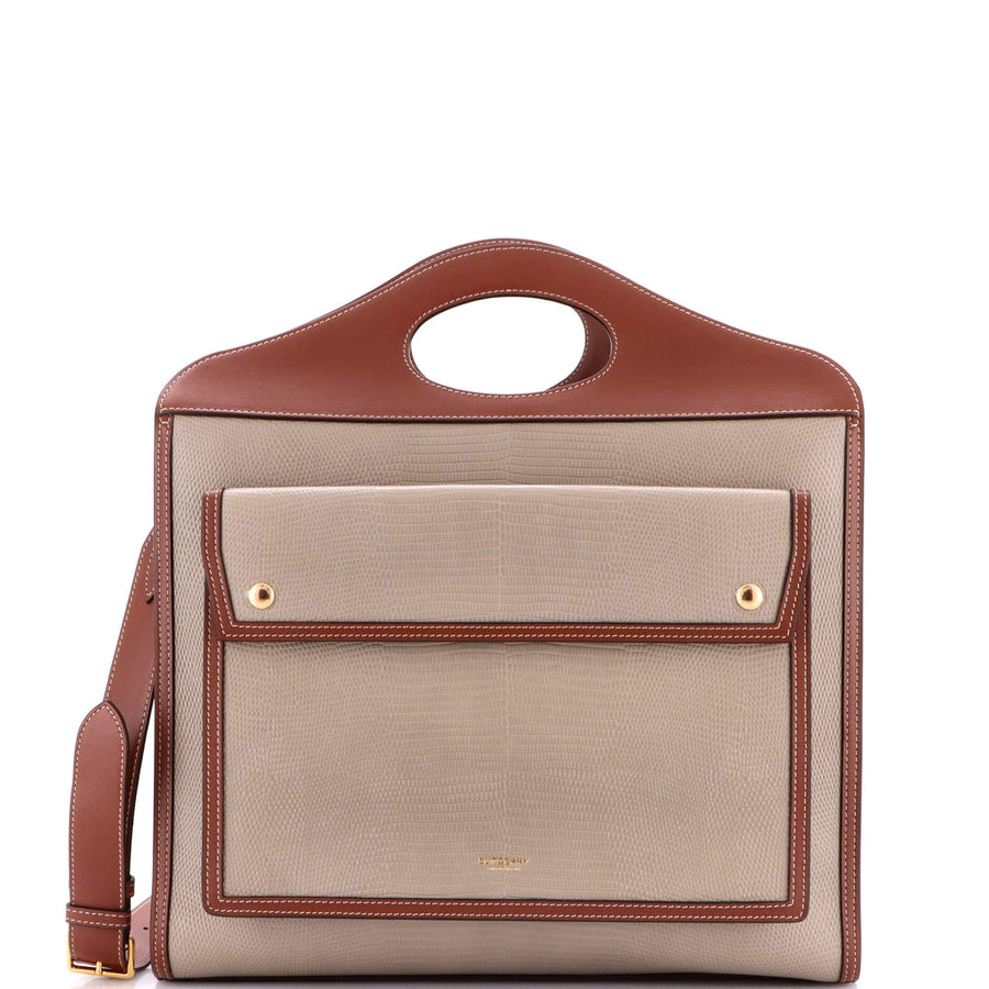 Burberry Pocket Tote Lizard Embossed