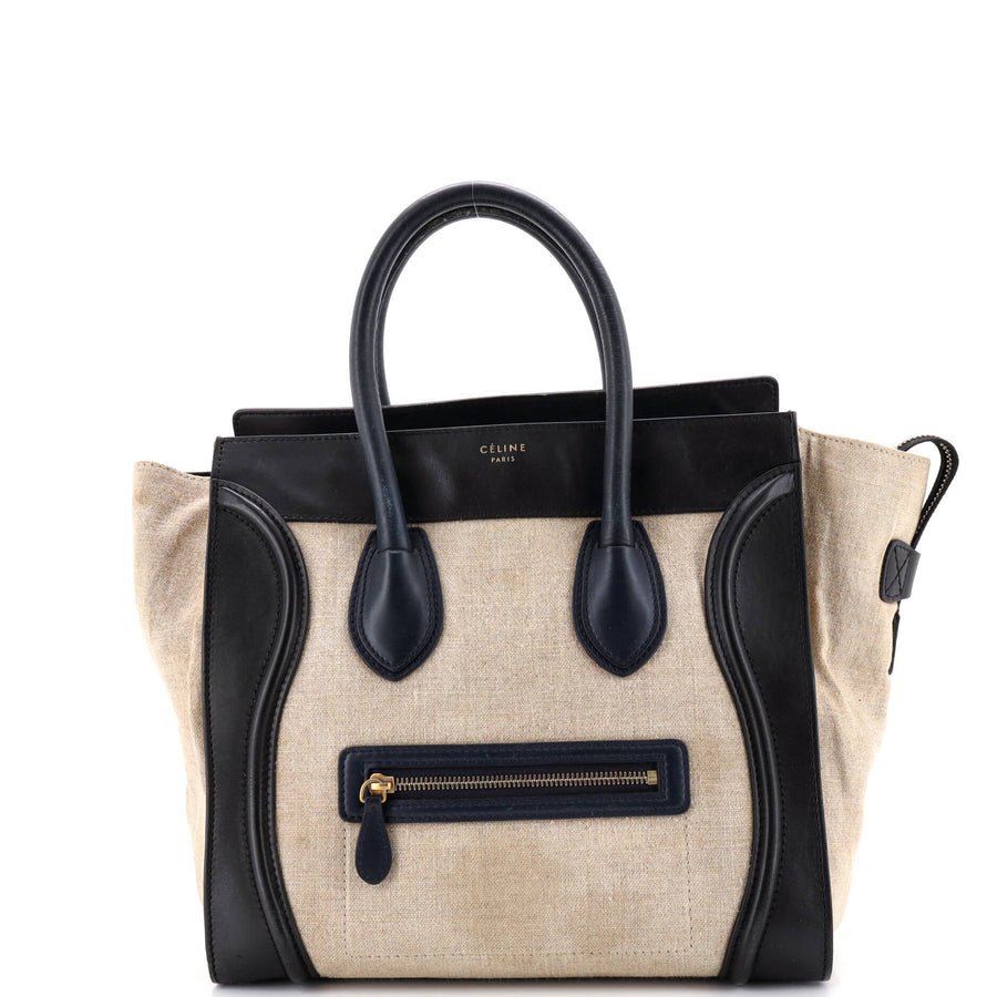 Celine Luggage Bag Canvas And Leather