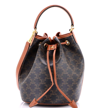 Celine Clara Bucket Bag Triomphe Coated