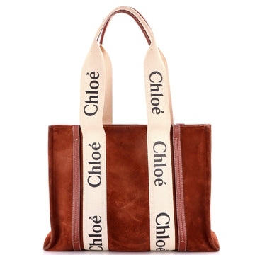 Chloe Woody Tote Suede With Canvas