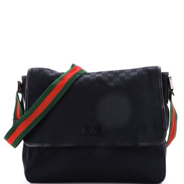 Gucci Web Strap Flap Messenger Gg Canvas