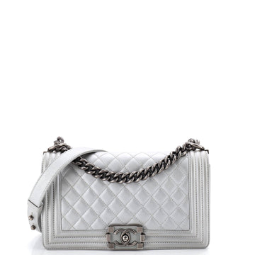 Chanel Boy Flap Bag Quilted Metallic