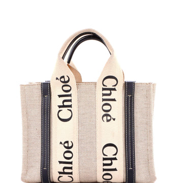 Chloe Woody Tote Canvas With Leather