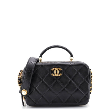 Chanel Cc Pearl Zip Around Top Handle