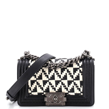 Chanel Boy Flap Bag Woven Calfskin Small
