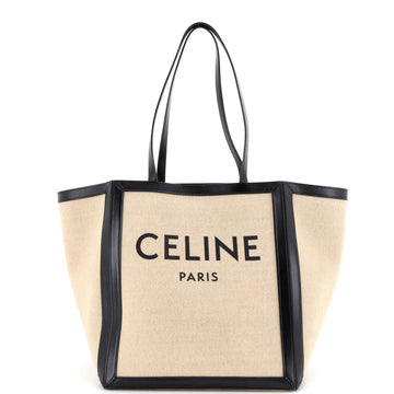 Celine Vertical Square Cabas Tote Canvas