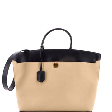 Burberry Society Top Handle Bag Canvas