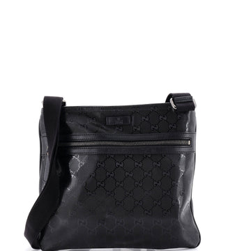 Gucci Front Zip Flat Messenger Bag Gg
