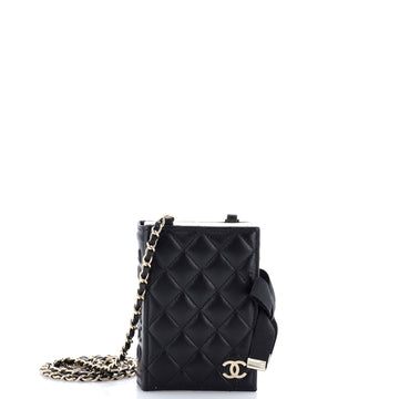 Chanel Cc Book Card Holder With Chain