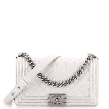 Chanel Boy Flap Bag Quilted Metallic