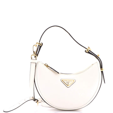 Prada Arque Half Moon Hobo Leather Mini