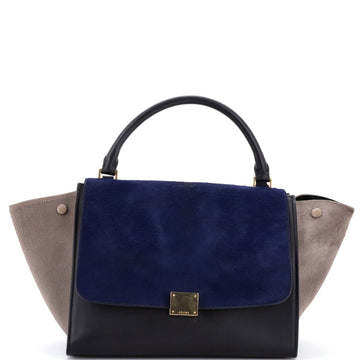 Celine Tricolor Trapeze Bag Pony Hair