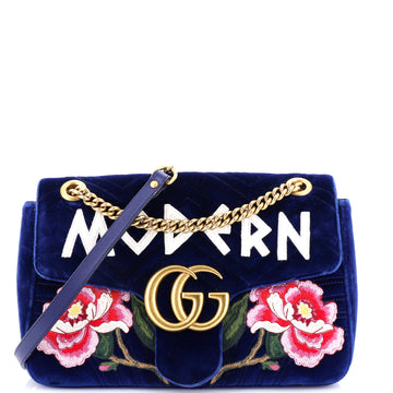Gucci Gg Marmont Flap Bag Embroidered