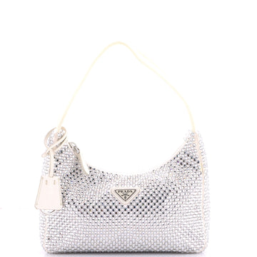 Prada Re-Edition Hobo Crystal