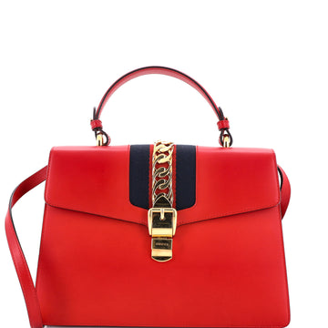 Gucci Sylvie Top Handle Bag Leather