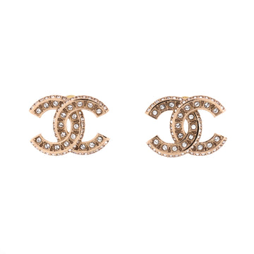 Chanel Cc Stud Earrings Metal With