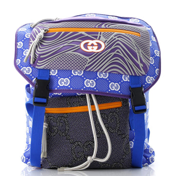 Gucci Panelled Double Buckle Backpack Gg