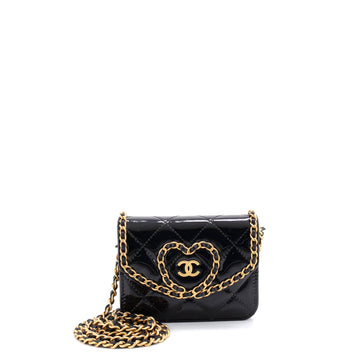 Chanel Heart Chain Flap Bag Quilted