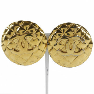 Chanel Cc Logo Clip-On Earrings Gold-