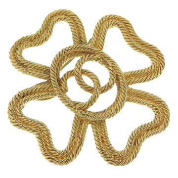 Chanel Cc Logo Clover Brooch Metal