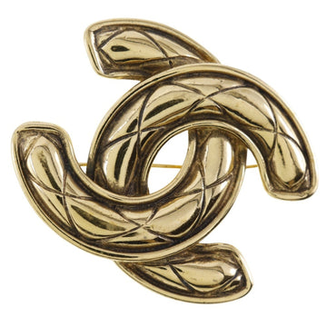 Chanel Cc Logo Brooch Gold-Tone Metal