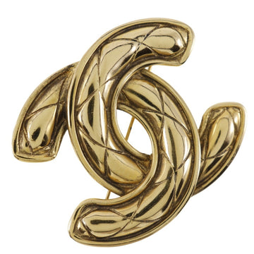 Chanel Cc Logo Brooch 18K Yellow Gold