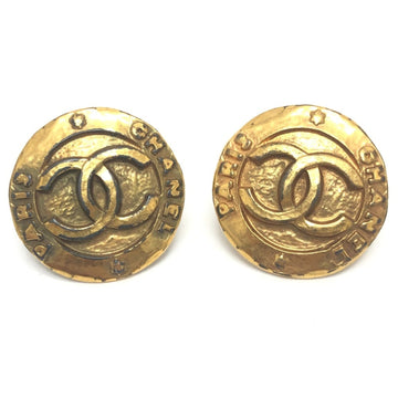 Chanel Cc Logo Clip-On Earrings Gold-